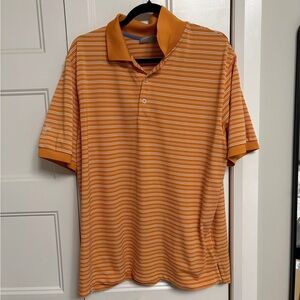 Ashworth Wood Cup 2006 Orange and White Striped Polo Golf Shirt Size Large